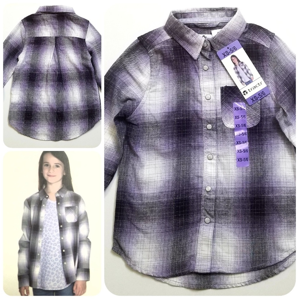 Purple plaid flannel shirt